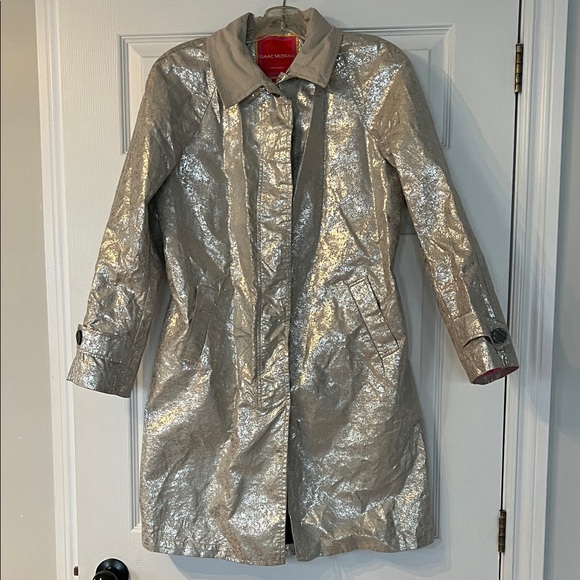 Isaac Mizrahi Jackets & Blazers - Isaac Mizrahi Metallic Silver Trench Coat
